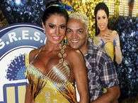 Belo e Gracyanne foram juntos ao ensaio da Unidos da Tijuca, no Rio de Janeiro. Foto: Daniel Pinheiro/Divulga��o