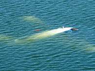 Avi�o afundou em lagoa ap�s se acidentar logo ap�s decolagem na Calif�rnia. Foto: AP