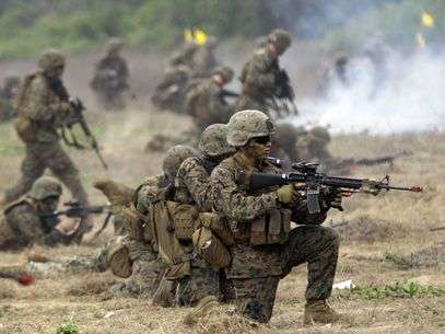 A manobra envolve tropas dos Estados Unidos, Coreia do Sul, Indonésia, Tailândia, Cingapura, Japão e Malásia. Foto: AP