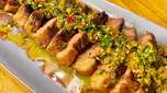 Picanha in an air fryer with chimichurri sauce