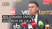 Bolsonaro critica ausência de Lula em debate: "Qual a desculpa?"