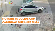 Motorista colide com caminhão durante fuga da polícia em Salvador 