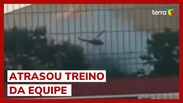 Felipe Melo records a shooting next to Fluminense CT during a police operation