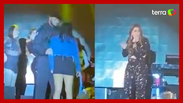 Naiara Azevedo interrupts the show to scold the fan 