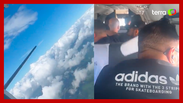 Tierry's plane with musicians makes an emergency landing after the door opens in mid-flight