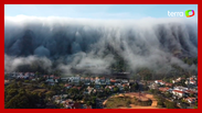 Nevoeiro na Serra do Curral impressiona moradores de Belo Horizonte