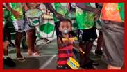 A 2-year-old goes viral after playing drums during a samba school rehearsal in RJ
