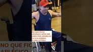 Student left paraplegic after being hit by a bomb returns to the gym: 'Another victory'