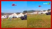 Tenda desaba e deixa dois feridos em incidente envolvendo helicóptero na Agrishow