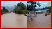 Water invades the school after heavy rains in Santa Catarina