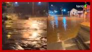 Volume excessivo de água faz trecho de rodovia desabar e causa inundação em cidade do RS 