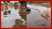 Morador de São Leopoldo (RS) mostra a vizinhança após água baixar