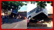 Ônibus desgovernado bate em muro de creche e pelo menos 11 ficam feridos em BH