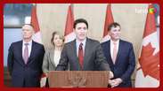 Primeiro-ministro canadense anuncia tarifas de 25% sobre produtos dos EUA em retalia&ccedil;&atilde;o