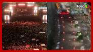 Imagens aéreas mostram praia de Copacabana completamente lotada em show de Lady Gaga