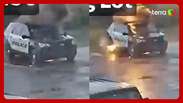 Vídeo mostra o momento em que viatura da polícia é atingida por raio nos EUA