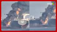 Navios petroleiros colidem e um deles pega fogo entre Irã e Emirados Árabes