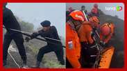 Vídeo mostra o momento em que corpo de brasileira é retirado de vulcão na Indonésia