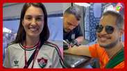 Torcedores do Fluminense fazem tatuagem em homenagem ao time durante jogo contra o Al-Hilal