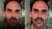Eduardo Bolsonaro critica Tarcísio por tentar negociar tarifaço de Trump: ‘Não espero que entenda’