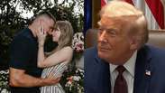 Trump reacts to the commitment of Taylor Swift and Travis Kelce during an official meeting: 