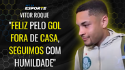 Victor Roque celebrates the goal and preaches Palmeiras's humility in the tension sequence