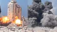 Israel destrói o segundo maior prédio de Gaza; vídeo mostra o momento