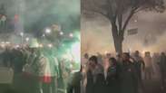 Torcida receives buses from Palmeiras with violent shouts against the rival River Plate