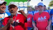 Lula participa de caminhada e ironiza Bolsonaro: 'Aqui n&atilde;o tem motociata'