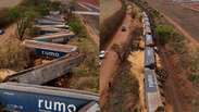 Segundo descarrilamento em uma semana: 30 vagões de trem tombam em SP