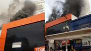 Incêndio atinge prédio comercial na Lapa, em São Paulo