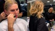 Val Marchiori gets emotional after cutting her hair during treatment for breast cancer
