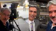 Bonner 'invades' the Jornal Hoje studio and creates suspense with Tralli: 'The moment is coming'