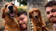 Gustavo Tubarão shows his dog's support during an anxiety attack