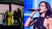 Dua Lipa canta com Caetano Veloso e Carlinhos Brown e fala português em SP