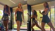 Paolla Oliveira posta bastidor de coreografia ic&ocirc;nica com Aline Maia