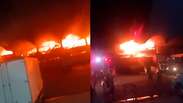 Veja imagens de incêndio de grandes proporções que atingiu Ceasa, no Rio