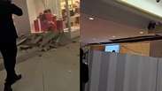 Teto desaba em frente de loja no Shopping Iguatemi, em SP