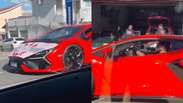 Yuri Alberto exibe Lamborghini de R$ 7,8 milh&otilde;es em passeio em S&atilde;o Jos&eacute; dos Campos (SP)