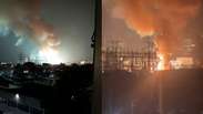 Inc&ecirc;ndio assustador atinge esta&ccedil;&atilde;o da Enel em S&atilde;o Gon&ccedil;alo e deixa regi&atilde;o do Grande Rio sem energia