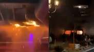 Novas imagens mostram in&iacute;cio de fogo em bar na Su&iacute;&ccedil;a durante festa de Ano Novo
