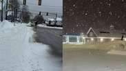 Brasileira mostra cidade de Boston coberta por neve durante nevasca hist&oacute;rica nos EUA