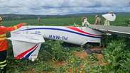 Avi&atilde;o de pequeno porte sofre acidente em lavoura ao fazer pouso de emerg&ecirc;ncia no DF