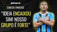 Carlos Vin&iacute;cius destaca for&ccedil;a do plantel do Gr&ecirc;mio e projeta decis&atilde;o contra o Juventude