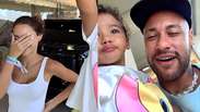 Neymar elogia look de Bruna Biancardi no carnaval em v&iacute;deo com Mavie: &lsquo;Mam&atilde;e estava toda linda&rsquo;