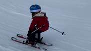 M&atilde;e mostra evolu&ccedil;&atilde;o de filho de 4 anos no esqui