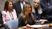 Melania Trump, primeira-dama dos EUA, defende a educa&ccedil;&atilde;o em discurso como presidente de conselho da ONU