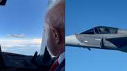 F-39E Gripen: v&iacute;deo mostra ca&ccedil;a supers&ocirc;nico em escolta a avi&atilde;o presidencial e mensagem de piloto a Lula