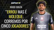 Hugo Souza defende Andr&eacute; ap&oacute;s expuls&atilde;o no cl&aacute;ssico contra o Palmeiras