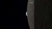Astronauta na &oacute;rbita da Lua faz v&iacute;deo in&eacute;dito do 'p&ocirc;r da Terra'; veja #shorts